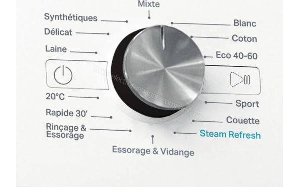 WHIRLPOOL FFBB11469BVFR - Vue des programmes