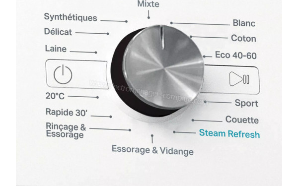 WHIRLPOOL FFBB11489BVFR - Vue des programmes