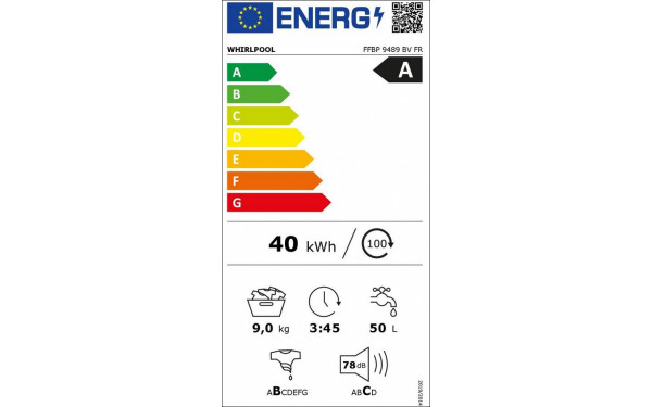 WHIRLPOOL FFBP9489BVFR - &Eacute;tiquette &eacute;nergie v2