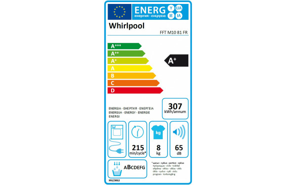 WHIRLPOOL FFTM1081FR - &Eacute;tiquette &eacute;nergie