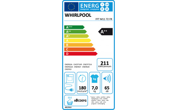 WHIRLPOOL FFTM1172FR - &Eacute;tiquette &eacute;nergie