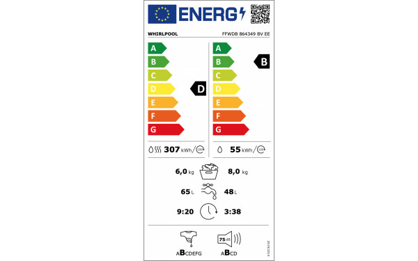 WHIRLPOOL FFWDB864349BVEE - &Eacute;tiquette &eacute;nergie v2