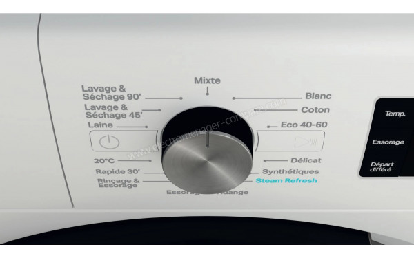WHIRLPOOL FFWDB864489BVFR - Vue des programmes