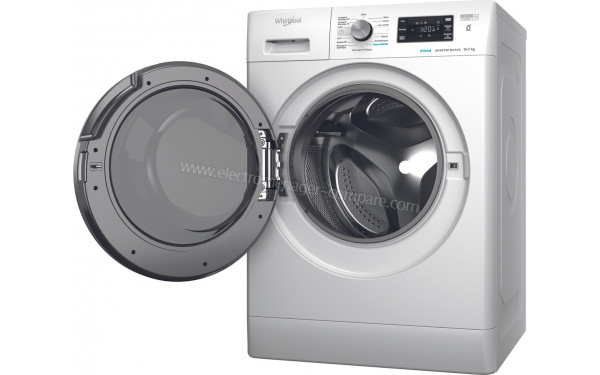 WHIRLPOOL FFWDB976258BCVFR - Vue 3/4 droite hublot ouvert