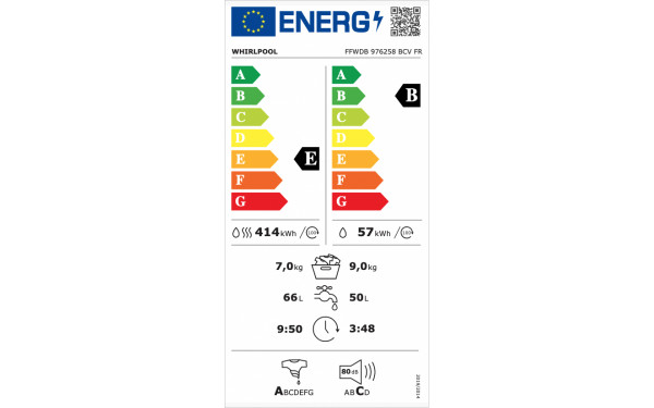 WHIRLPOOL FFWDB976258BCVFR - &Eacute;tiquette &eacute;nergie v2