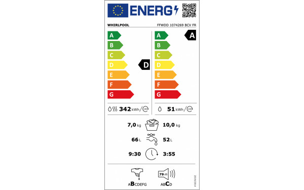 WHIRLPOOL FFWDD1074269BCVFR - &Eacute;tiquette &eacute;nergie v2