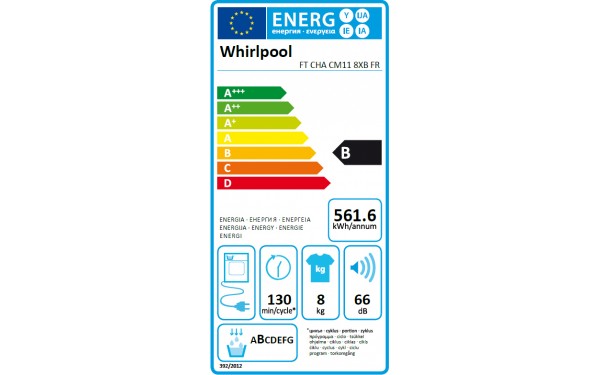 WHIRLPOOL FTCHACM118XBFR - &Eacute;tiquette &eacute;nergie