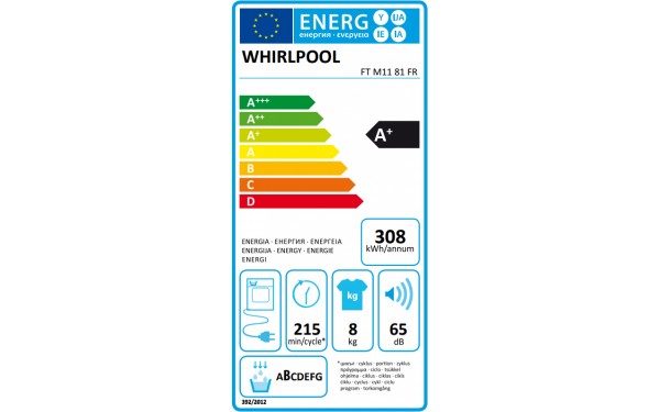 WHIRLPOOL FTM1181FR - &Eacute;tiquette &eacute;nergie