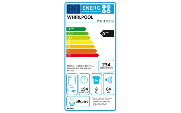 WHIRLPOOL FTM1182FR - &Eacute;tiquette &eacute;nergie