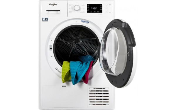 WHIRLPOOL FTM229X2FR - Vue de face avec hublot ouvert (cr&eacute;dit : Boulanger)