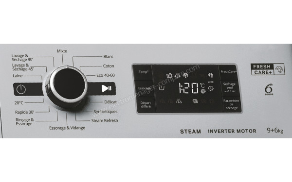 WHIRLPOOL FWDG961483SBSVFRN - Vue des programmes