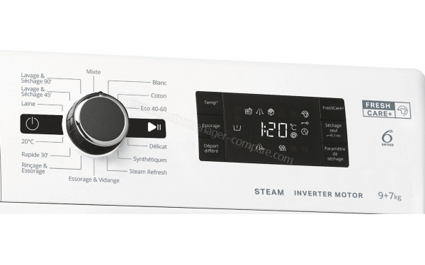 WHIRLPOOL FWDG971682WBCVFRN - Vue des programmes