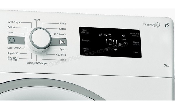 WHIRLPOOL FWG91484WSFR - Vue de face des commandes (cr&eacute;dit : Boulanger)