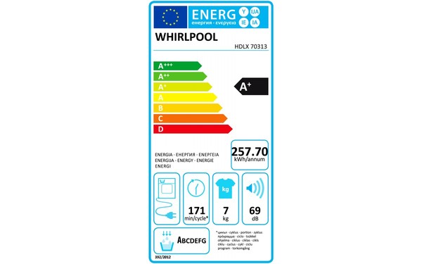 WHIRLPOOL HDLX 70313 - &Eacute;tiquette &eacute;nergie