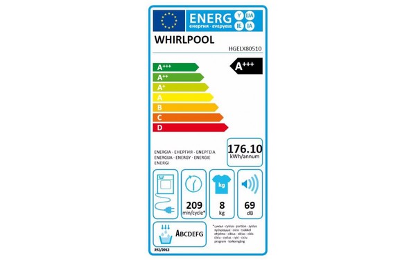 WHIRLPOOL HGELX80510 - &Eacute;tiquette &eacute;nergie