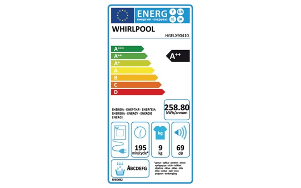 WHIRLPOOL HGELX90410 - &Eacute;tiquette &eacute;nergie