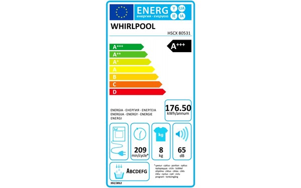 WHIRLPOOL HSCX 80531 - &Eacute;tiquette &eacute;nergie
