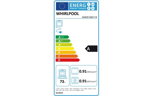 WHIRLPOOL OAKZ9 500 P IX - &Eacute;tiquette &eacute;nergie