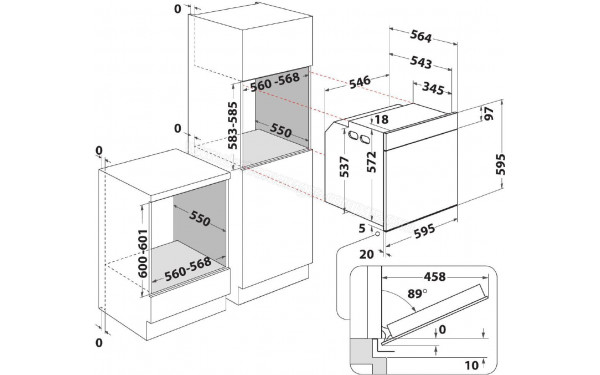 WHIRLPOOL OAKZ9 7961 SP IX - Dimensions