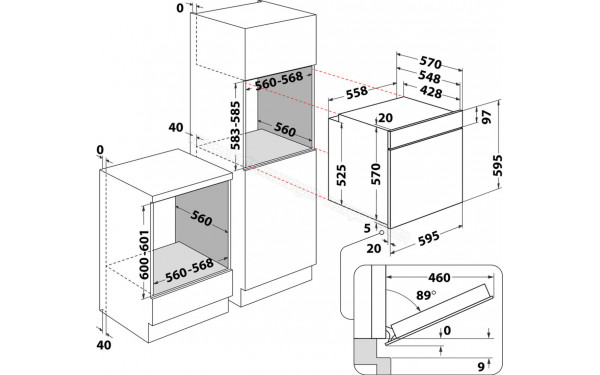 WHIRLPOOL OAS KC8V1 BLG - Dimensions