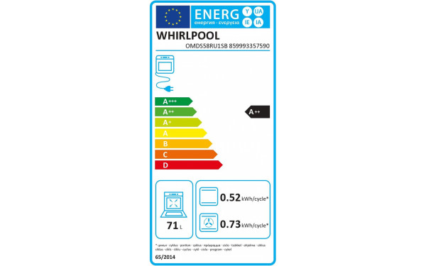 WHIRLPOOL OMDS58RU1SB - &Eacute;tiquette &eacute;nergie