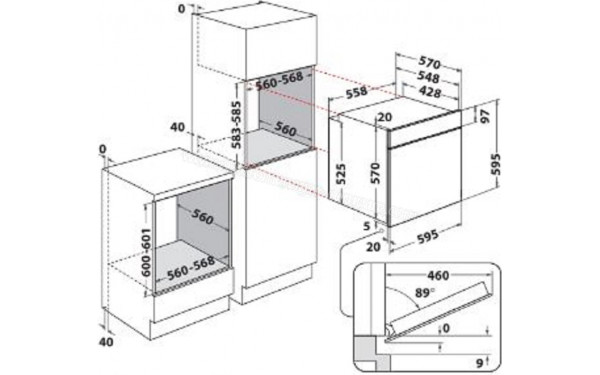 WHIRLPOOL OMK58RU0B - Dimensions