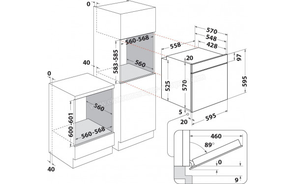 WHIRLPOOL OMK58RUOX - Dimensions