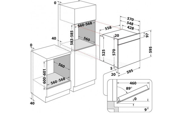 WHIRLPOOL OMR556RR0X - Dimensions