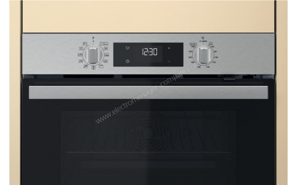 WHIRLPOOL OMR581RR1X - Vue de la poign&eacute;e et du bandeau de commandes