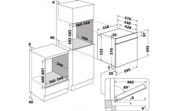 WHIRLPOOL OMR58RR1B - Dimensions