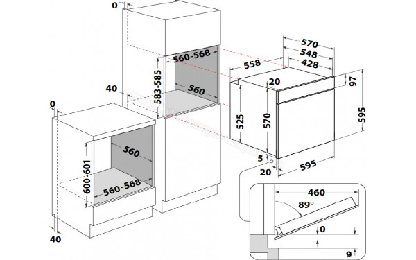 WHIRLPOOL OMR58RU0ZX - Dimensions