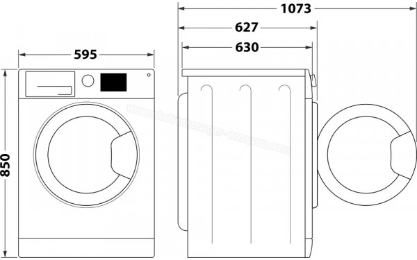 WHIRLPOOL PFFS38258WFR - Dimensions
