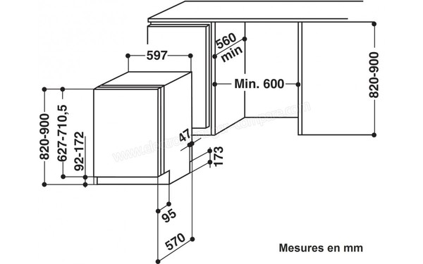 WHIRLPOOL ADG9100FDA+ - Schema d'encastrement