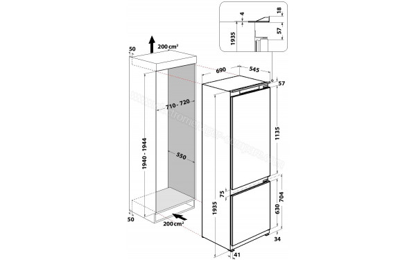 WHIRLPOOL SP408001 - Dimensions