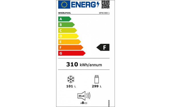 WHIRLPOOL SP408001 - &Eacute;tiquette &eacute;nergie v2