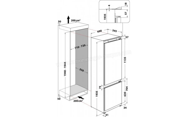 WHIRLPOOL SP408011 - Dimensions