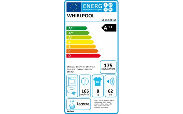 WHIRLPOOL STU83BEU - &Eacute;tiquette &eacute;nergie