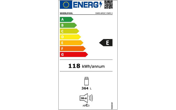 WHIRLPOOL SW8AM2CXWR2 - &Eacute;tiquette &eacute;nergie v2