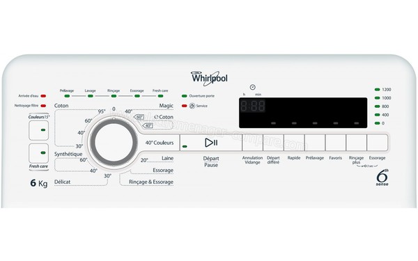 WHIRLPOOL TDLR 60211 - Panneau de commandes