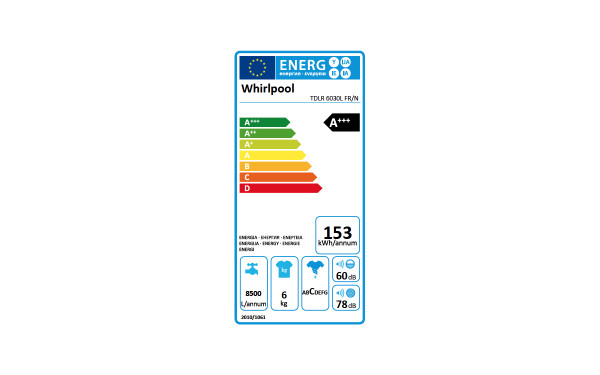 WHIRLPOOL TDLR6030LFR/N - &Eacute;tiquette &eacute;nergie