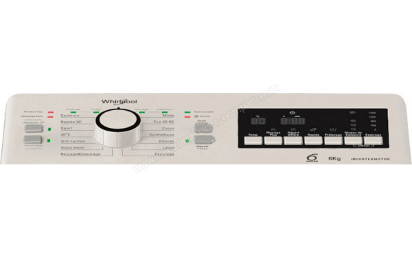 WHIRLPOOL TDLR6265FR - Panneau de commandes