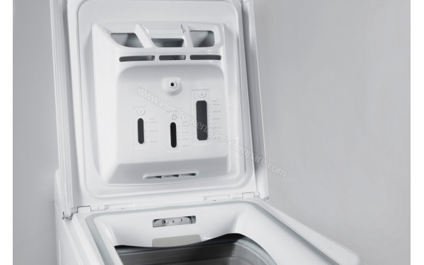 WHIRLPOOL TDLR72223SSFR/N - Zoom sur les compartiments &agrave; lessive