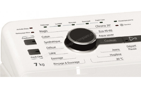 WHIRLPOOL TDLRB7222BSFR/N - Vue des programmes