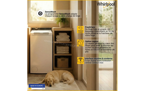 WHIRLPOOL TWB721SENSEWASHFR - Mise en situation