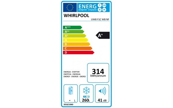 WHIRLPOOL UW8F1CWBNF - &Eacute;tiquette &eacute;nergie