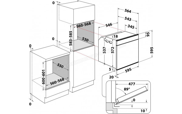 WHIRLPOOL W11 OS1 4S2 P - Dimensions