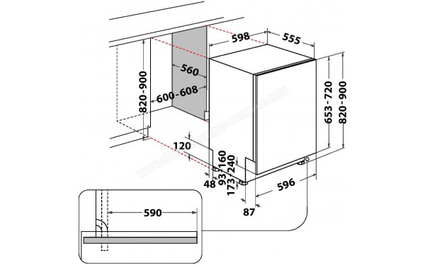 WHIRLPOOL W2FHD624X - Dimensions