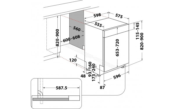 WHIRLPOOL W3PFD636B - Dimensions