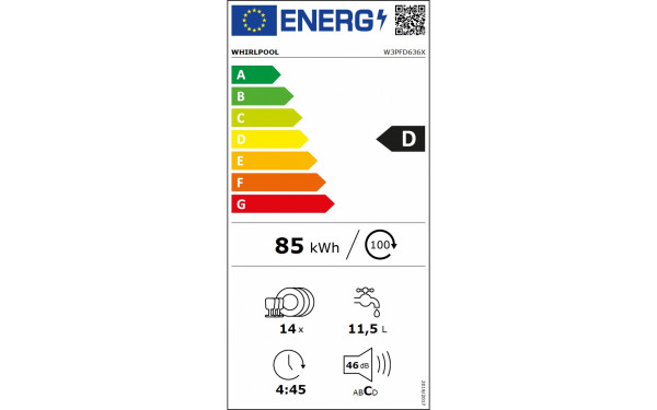 WHIRLPOOL W3PFD636X - &Eacute;tiquette &eacute;nergie v2