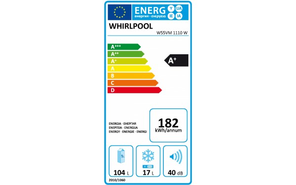 WHIRLPOOL W55VM1110W - &Eacute;tiquette &eacute;nergie